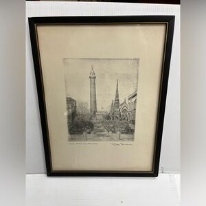 Don Swann Original Etching Mount Vernon Place Baltimore MD. # 235/300